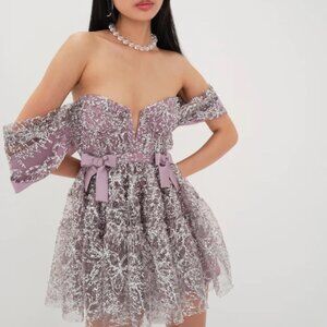 NWT For Love & Lemons Brynne Mini Dress size MEDIUM *read description*